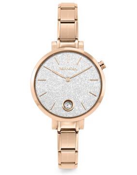 Nomination PARIS rannekello ruusukulta zircon Glitter hopea 076034/023