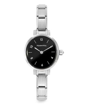 Nomination Paris kello with steel strap oval with cz Black 076038/012