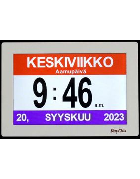 DayClox digitaalinen seniorikello suuri valkoinen