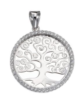 Silver Bar Elämän puu zirkonia riipus 24 mm 7260