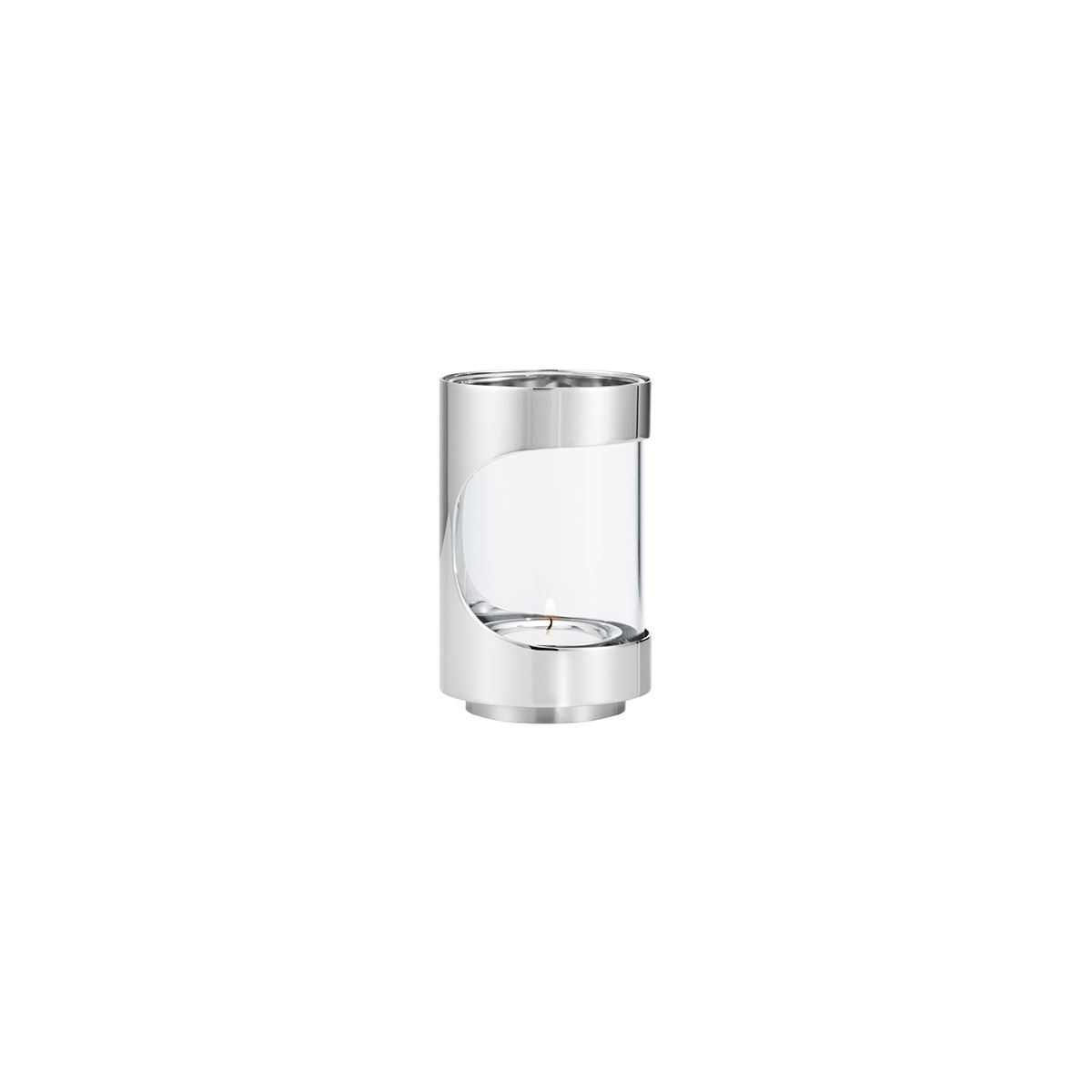 Georg Jensen Chrome Contours tuikkulyhty 12cm 10020460