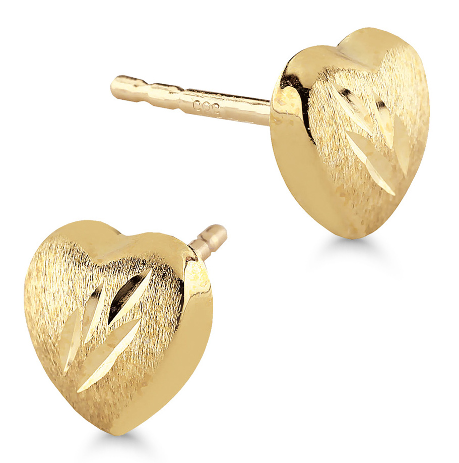 Kultakorvakorut sydän timanttileikattu 113031