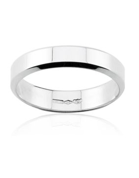 Lykka Exclusive flakka sileä valkokultasormus 4,7 mm