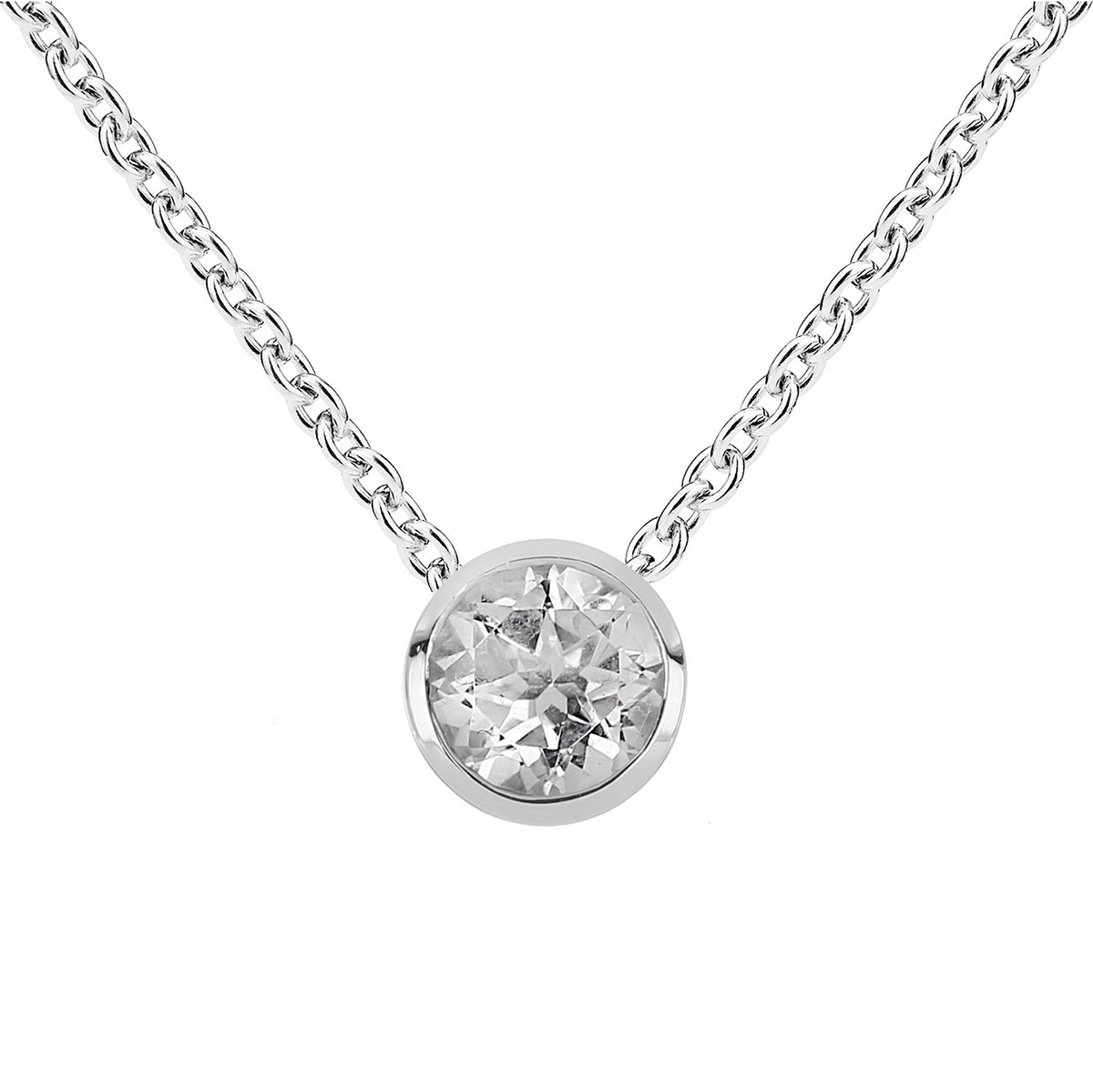 Kohinoor valkokultainen valkotopaasikaulakoru 123-P5673V