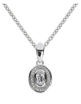 Kohinoor valkokultainen timanttiriipus topaasilla 123-P9174V