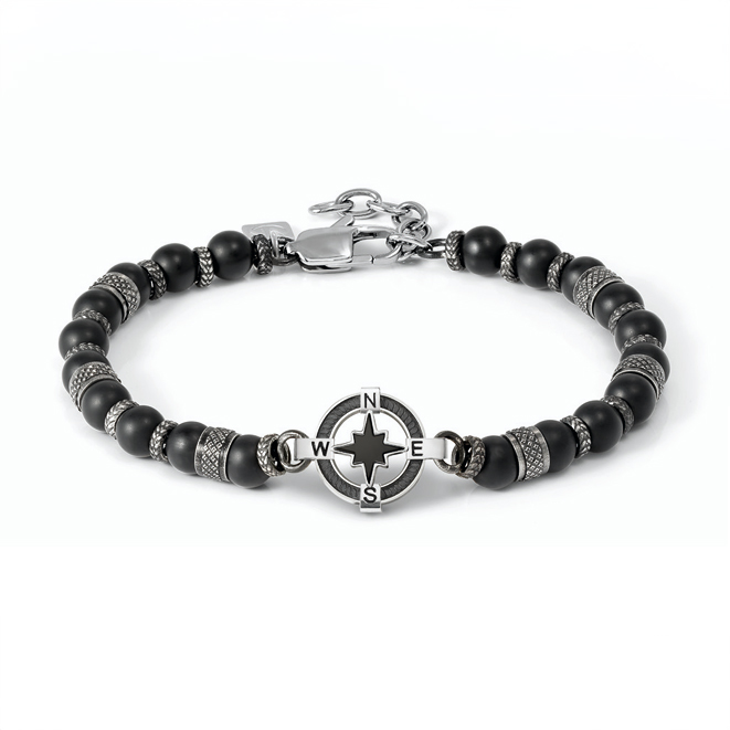 Nomination Manvision teräsrannekoru akaatti 133016/060