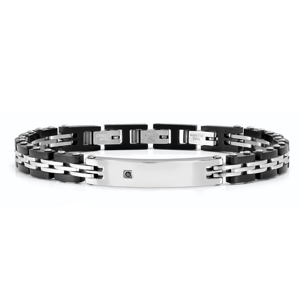Nomination Virtus Code laatta teräsrannekoru timantilla 133103/060