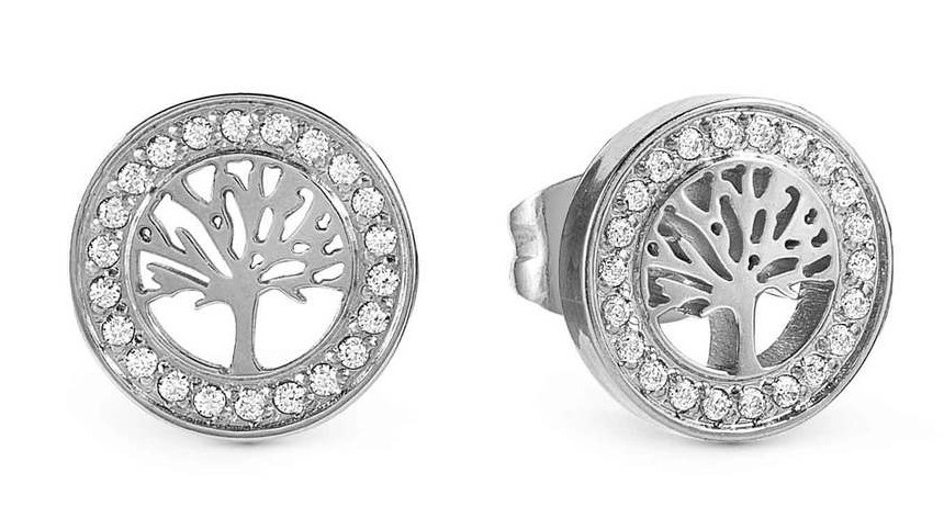 Nomination Soffio D'amore teräskorvakorut zirkonioilla Tree life 134002/017