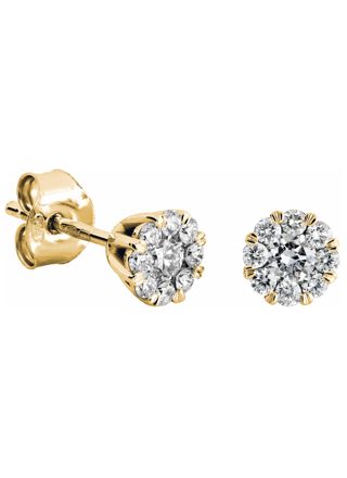 Kohinoor Dahlia kultaiset timanttikorvakorut 143-232K-44