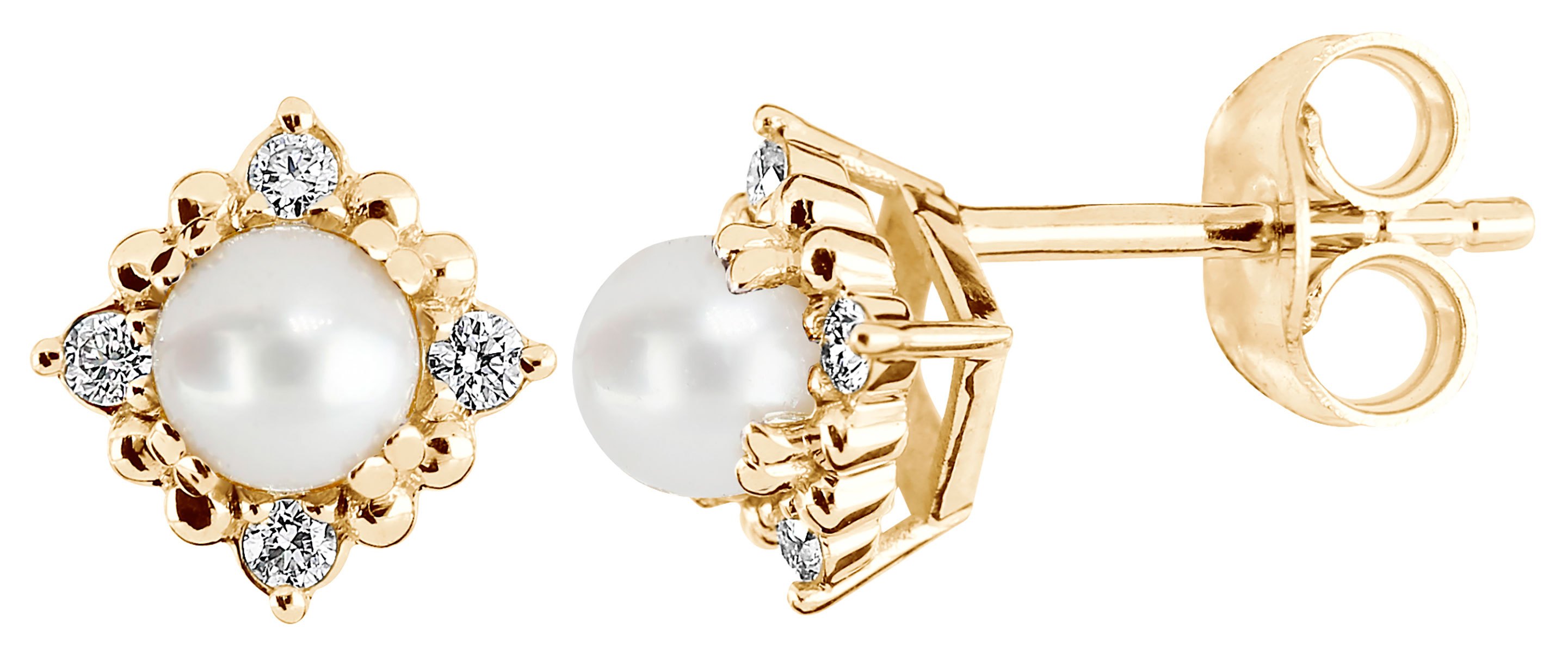 Kohinoor Celeste kultaiset helmikorvakorut 143-440-08