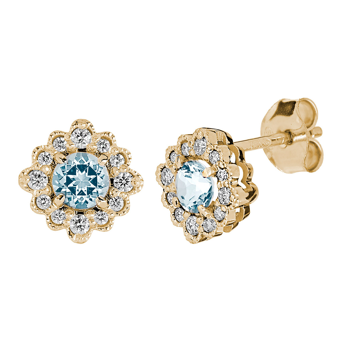 Kohinoor Bellis timanttikorvakorut akvamariinilla 143-616KA-16