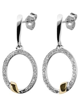 Kohinoor valkokultaiset timanttikorvakorut 143-P3350V