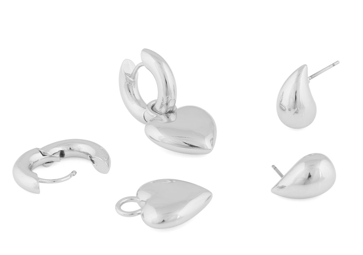 SNÖ of Sweden Maine statment korvakorusetti 3 hopeanvärinen 1332-6600256