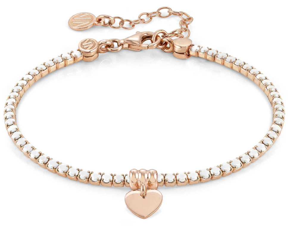 Nomination Chic & Charm rannekoru Ruusukulta valkoinen opaali sydän 148612/025