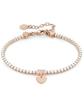 Nomination Chic & Charm rannekoru Ruusukulta valkoinen opaali sydän 148612/025