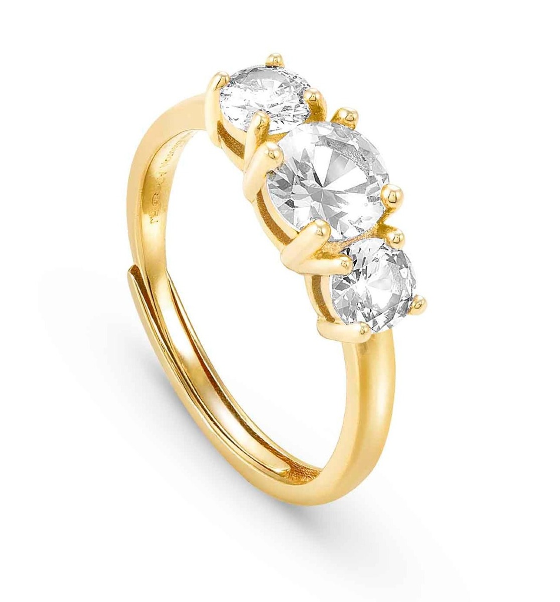 Nomination Color Wave yellow gold kolmikivinen sormus 149814/012