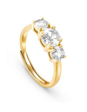 Nomination Color Wave yellow gold kolmikivinen sormus 149814/012