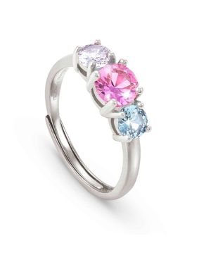 Nomination Color Wave mixed silver kolmikivinen värikivisormus 149815/005