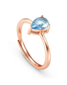 Nomination Color Wave silver rose gold light blue yksikivinen sormus 149824/032