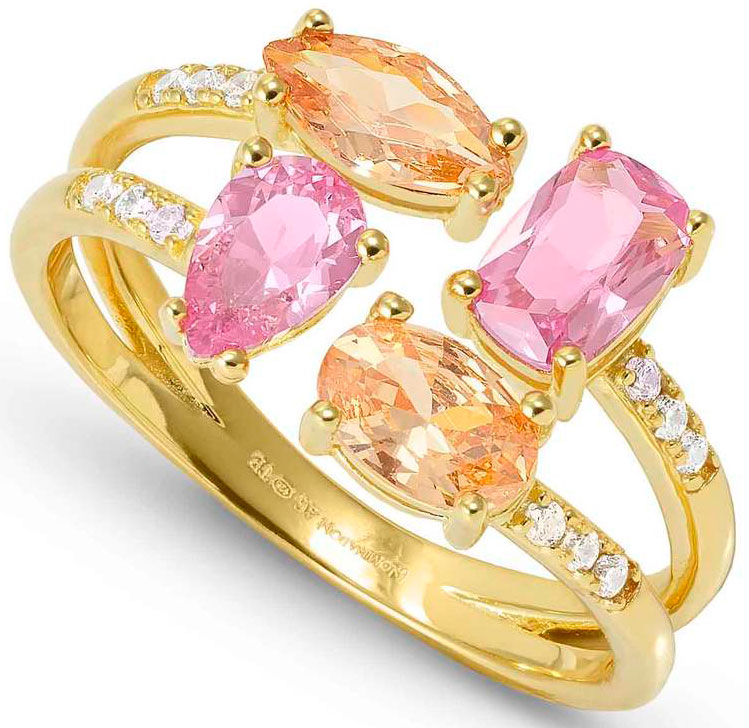 Nomination Colour Wave Aurora Edition kullattu hopeasormus oranssi/pinkki zirkonia 149850/012/006