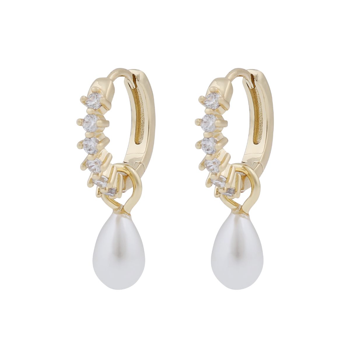 SNÖ of Sweden Lucy drop ring riipuskorvakorut g/white 1345-7400362