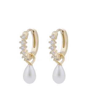 SNÖ of Sweden Lucy drop ring riipuskorvakorut g/white 1345-7400362