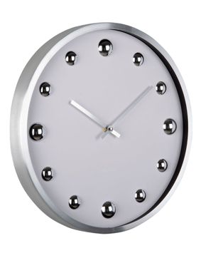 Karlsson seinäkello Shiny Dots white with silver KA5971BK