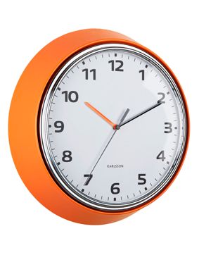 Karlsson seinäkello Modern Retro bright orange KA6006OR