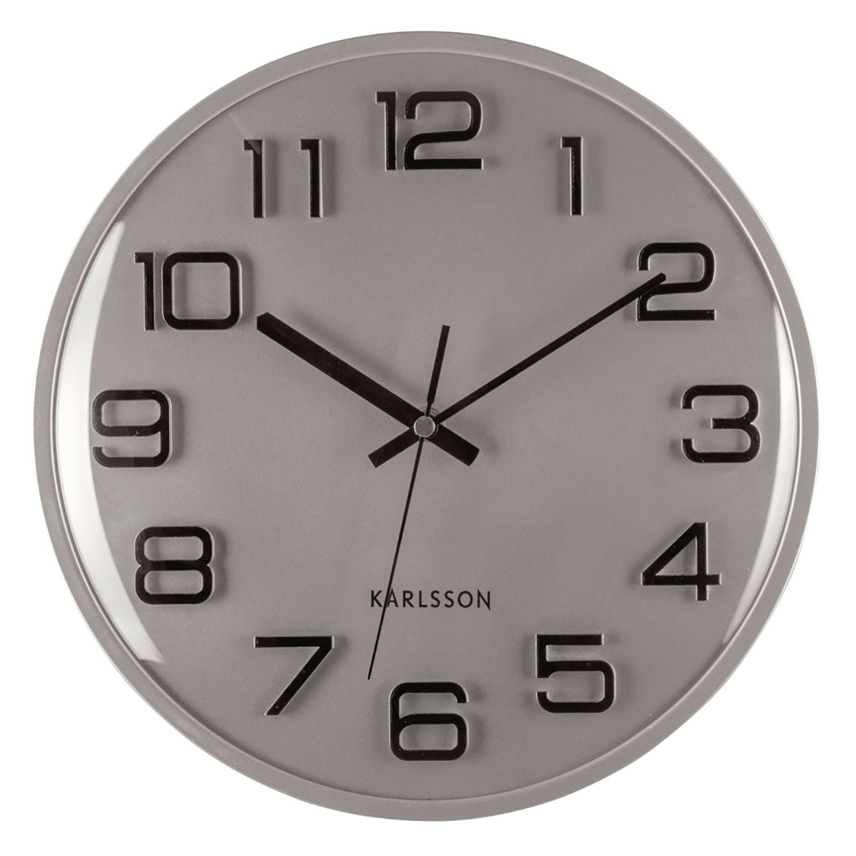 Karlsson seinäkello 3D Numbers silver w. black KA6022SI