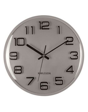Karlsson seinäkello 3D Numbers silver w. black KA6022SI