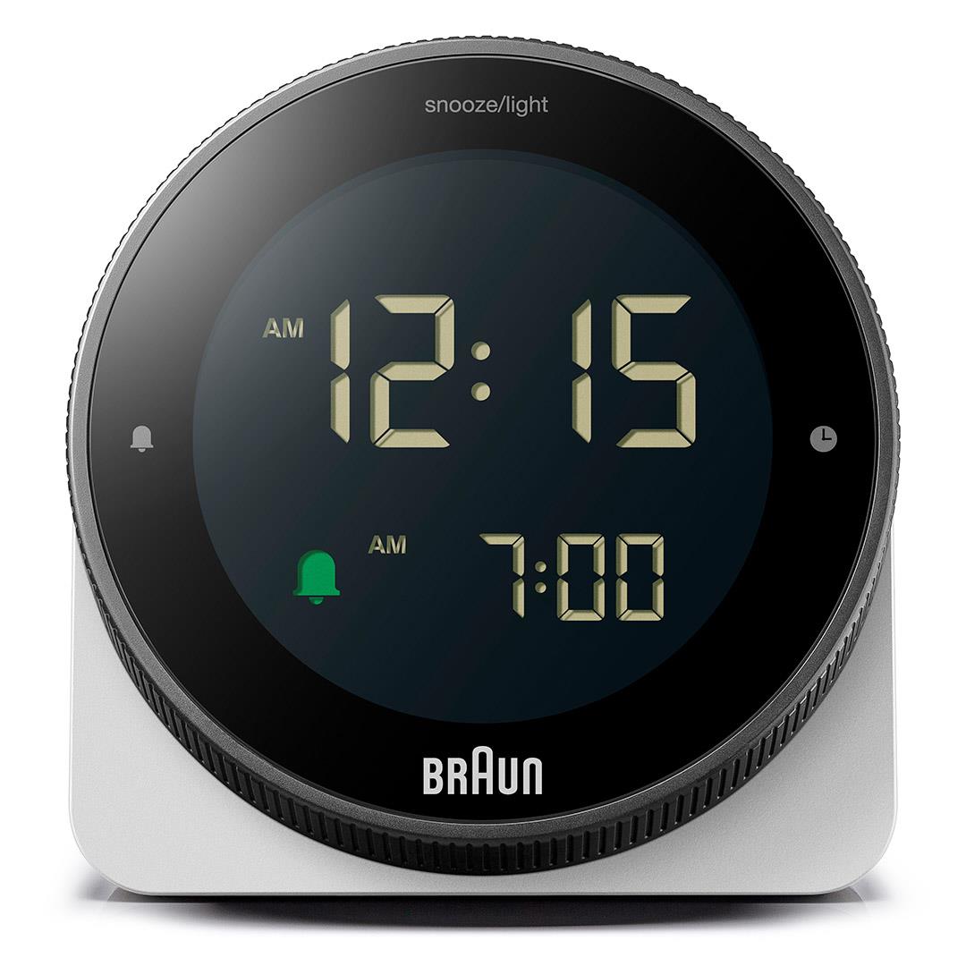 Braun digitaalinen kosketusnäytöllinen herätyskello valkoinen BC24W