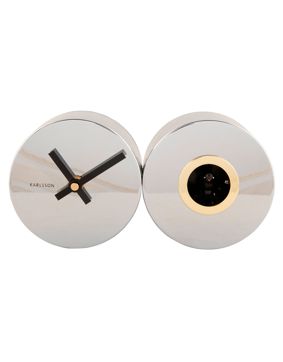 Karlsson seinäkello Duo Cuckoo chrome plated KA5789CH