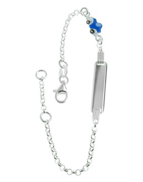 Hopeinen lasten laattarannekoru emaloitu auto R142/16