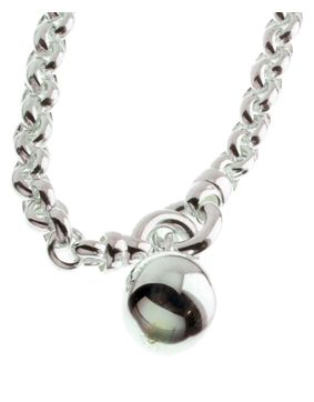 Hopeinen papuketju palloriipuksella EK20/45