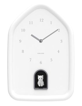Karlsson seinäkello Modern Kitty white KA6100WH