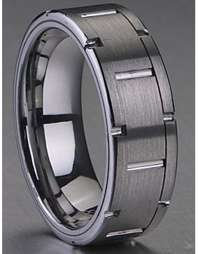 Bosie titanium / tungsten sormus 8mm TI&TU728