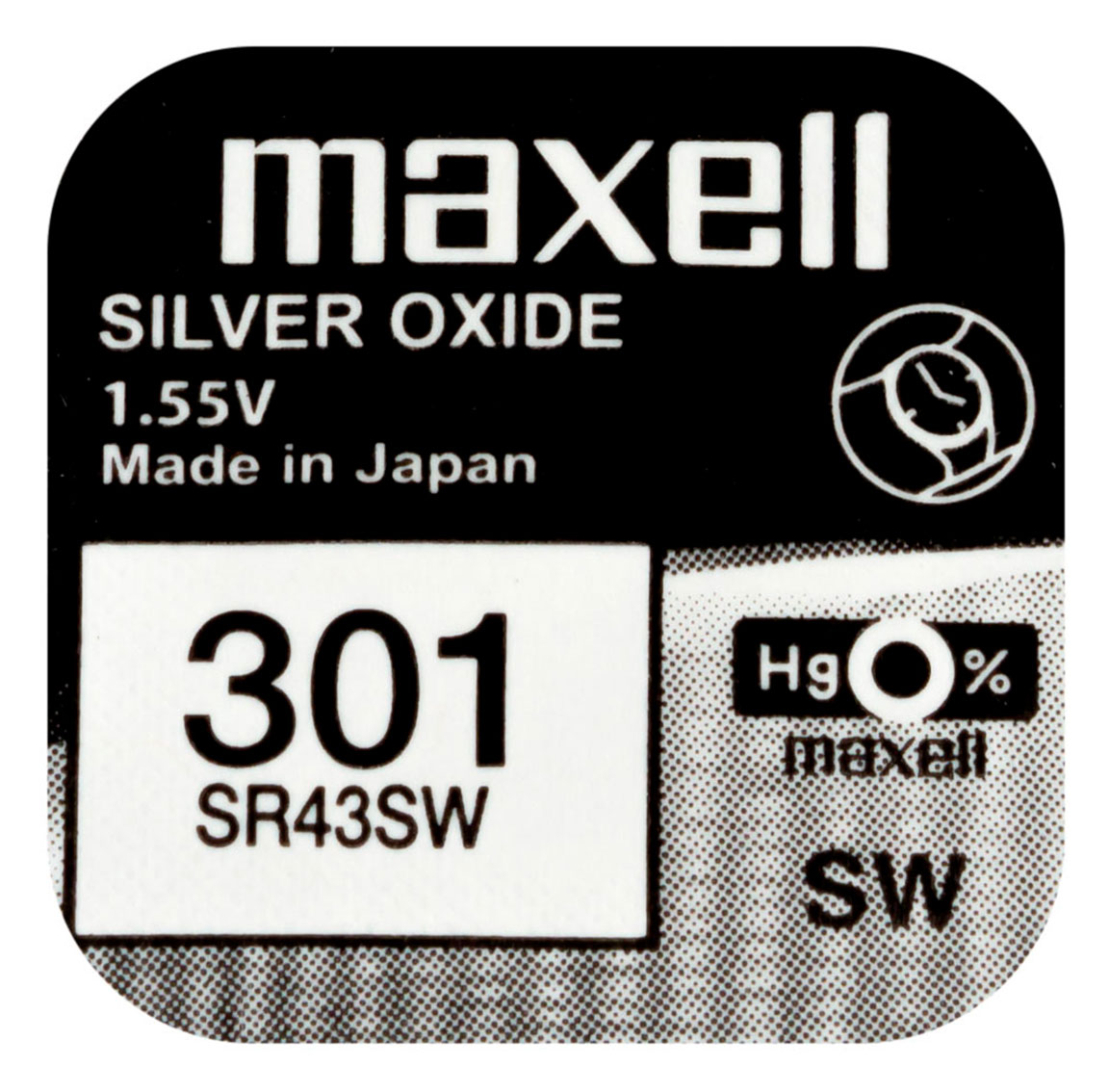 Maxell SR43SW hopeaoksidiparisto 301
