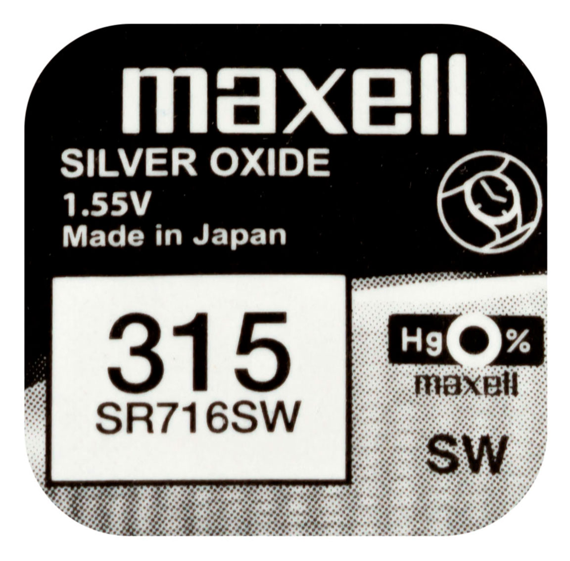 Maxell SR716SW hopeaoksidiparisto 315