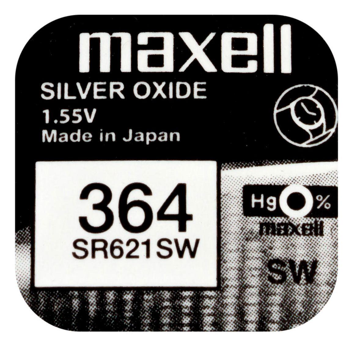 Maxell SR621SW hopeaoksidiparisto 364
