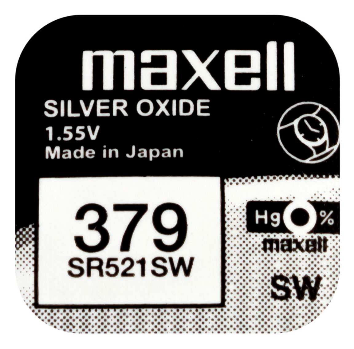 Maxell SR521SW hopeaoksidiparisto 379