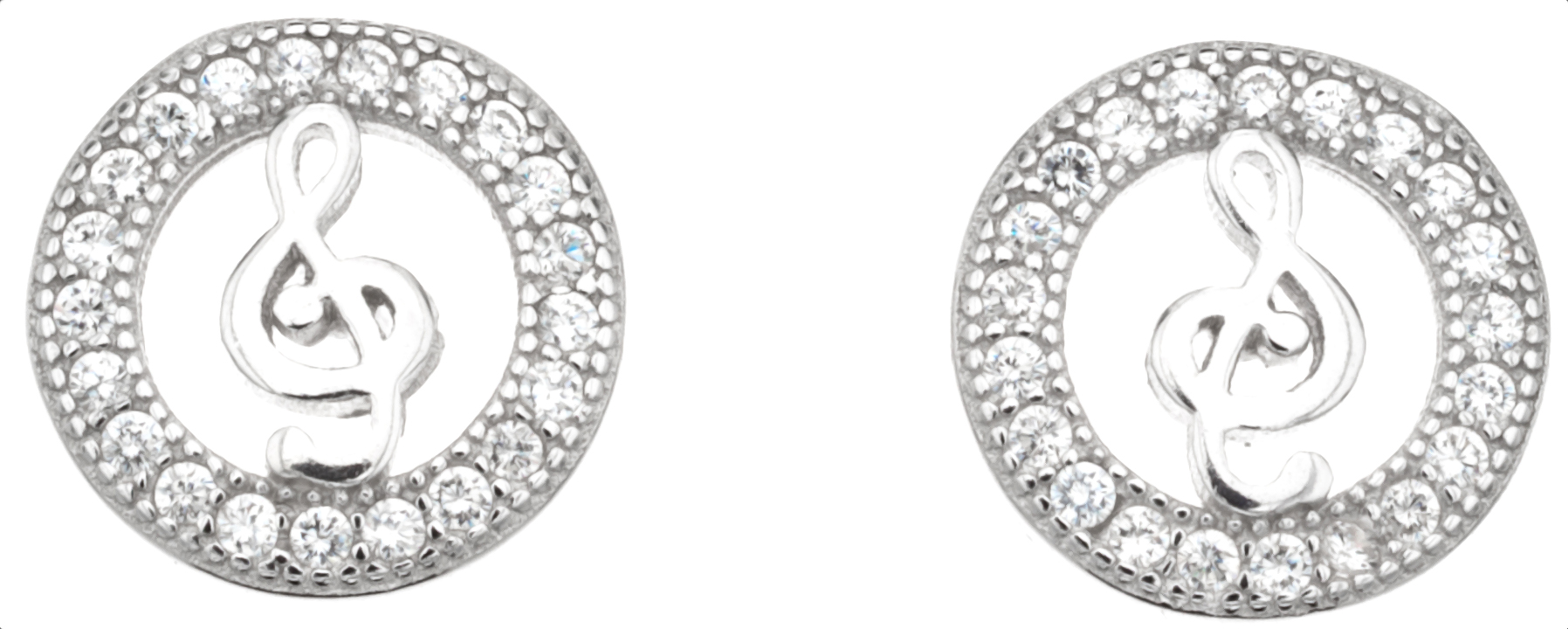 Silver Bar Nuottiavain kehässä tappikorvakorut 10 mm 1847