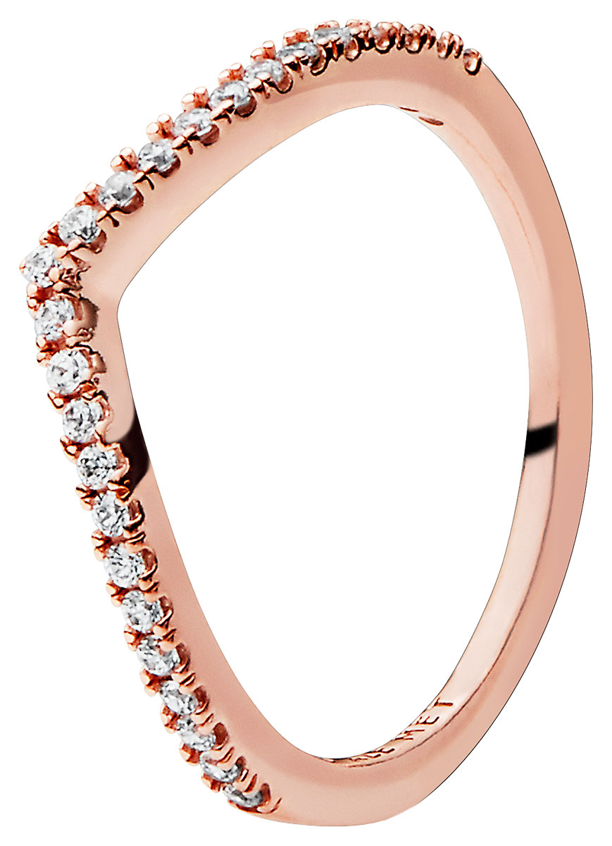Pandora punakullattu chevron sormus 186316CZ