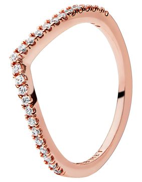 Pandora punakullattu chevron sormus 186316CZ