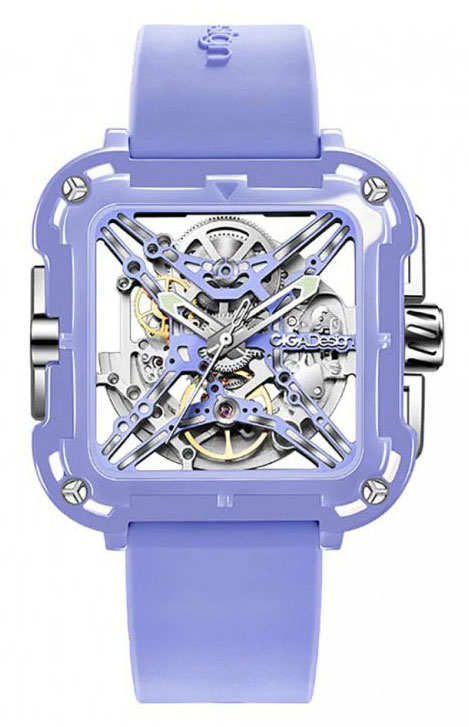 CIGA Design X-Series Ceramic Mechanical Skeleton Purple X012-PP02-W5PL