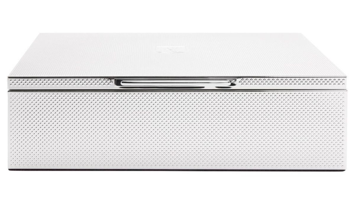 WOLF Silver hopeoitu kello- ja korulaatikko 190001