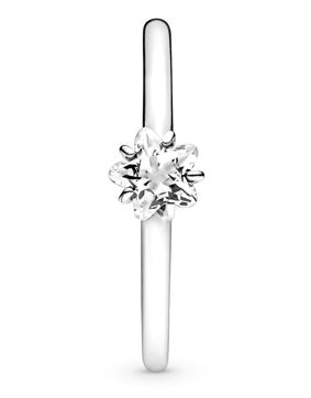 Pandora hopeinen yksikivinen sormus 190026C01