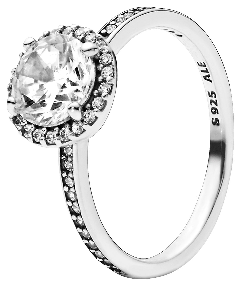 Pandora hopeinen halo sormus 196250CZ-52