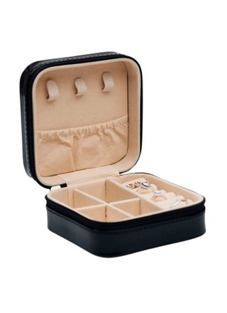 Lykka keinonahkainen musta neliö korurasia