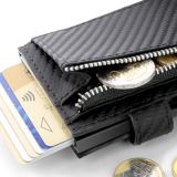 ÖGON Cascade wallet Zipper Snap Black Carbon korttikotelo