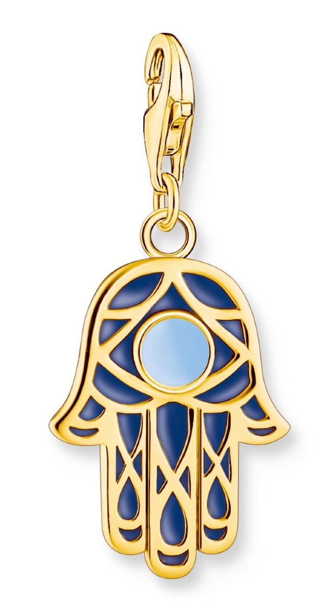Thomas Sabo Charm Club Charmista Hand of Fatima enamel yellow-gold plated hela 2033-427-1